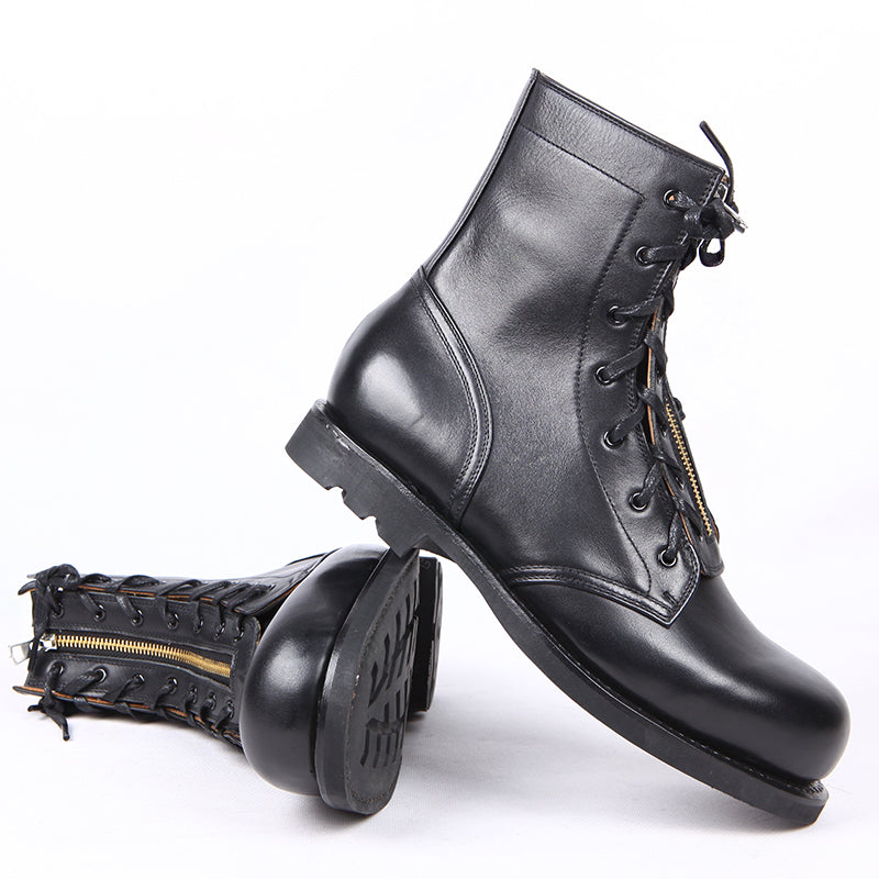 Leather High-Top Boots