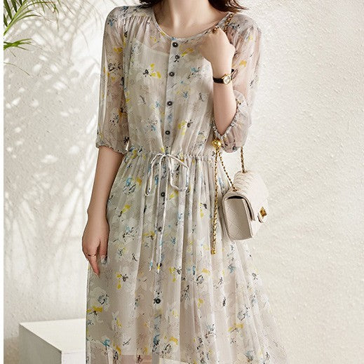 Silk Floral Dress