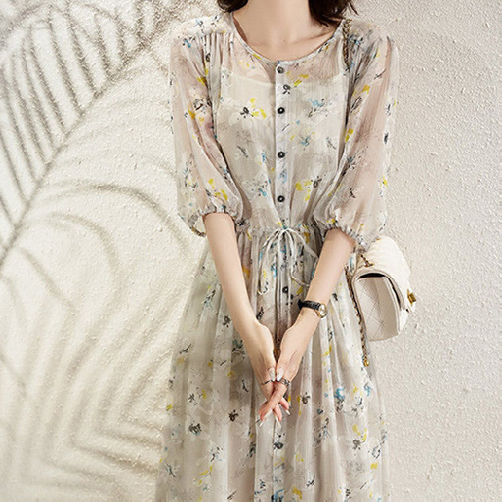 Silk Floral Dress
