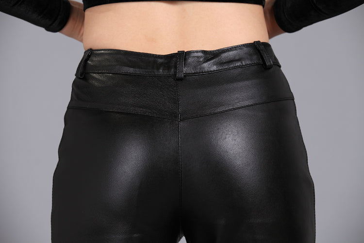 Fashion Bootcut Leather Pants